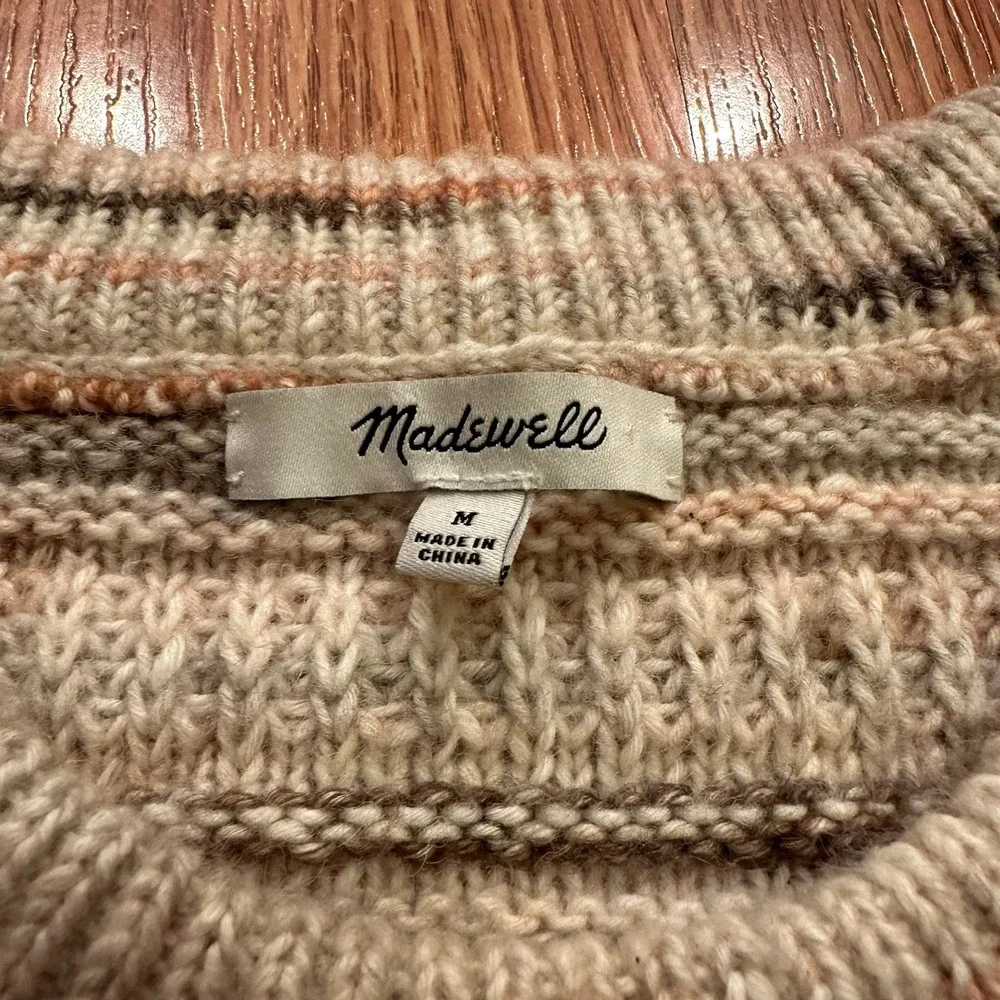 Madewell Space-Dyed Canton Sweater Sz‎ Medium. Balloon Sleeve. Boho Wool Blend